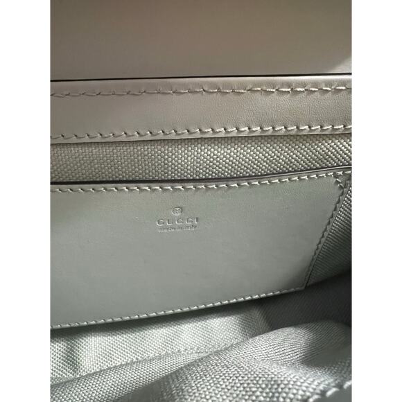 NWOT Authentic Gucci Green Calfskin Leather GG Super Mini crossbody purse  $1500 - Picture 16 of 16